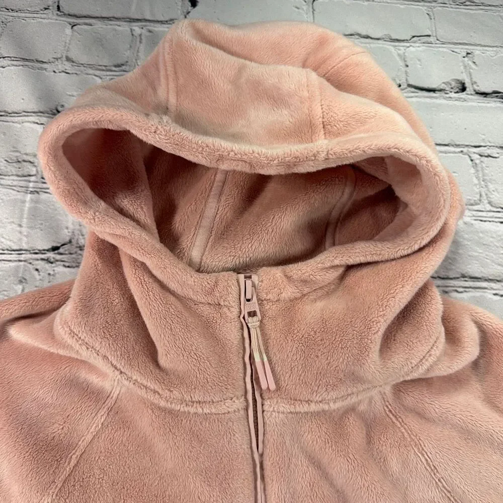 Athleta Girl Cozy Feelin Great Plush Full Zip Hooded Fleece Pink Size L/12  A